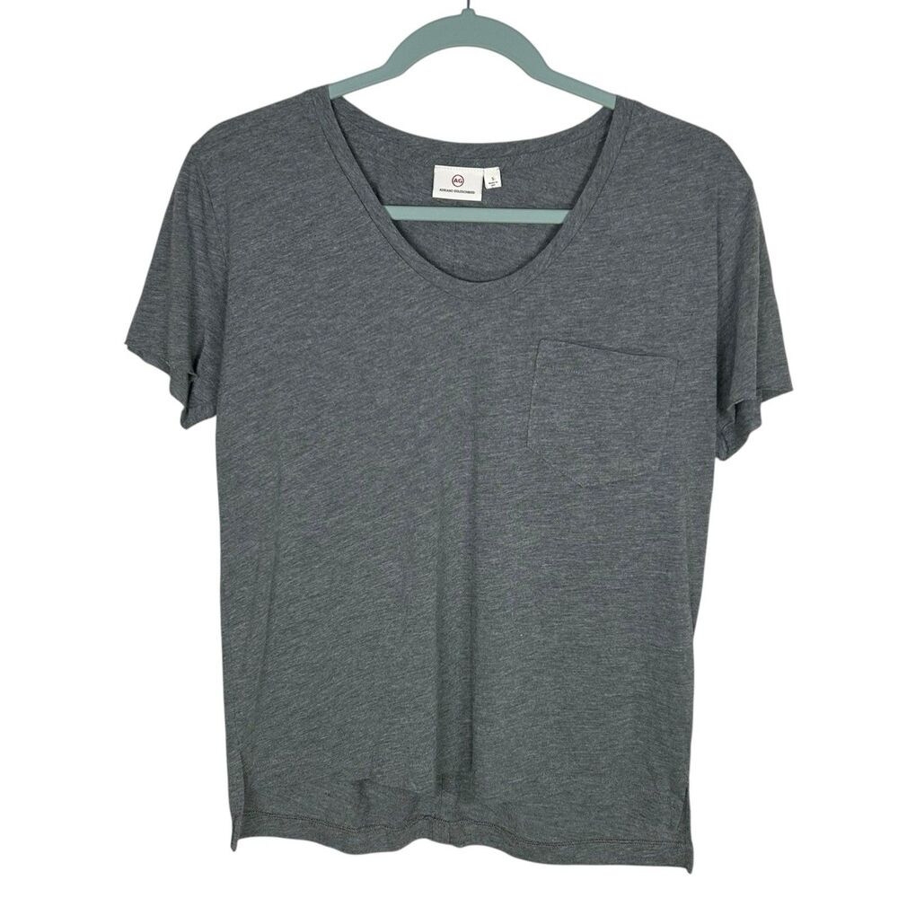 AG Adriano Goldschmied T-Shirt Womens Small Gray Modal Cotton Pocket Tee USA NEW